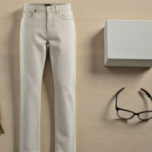 Talbots High Rise Straight Leg Cropped Khaki Jeans Size 6 Vintage